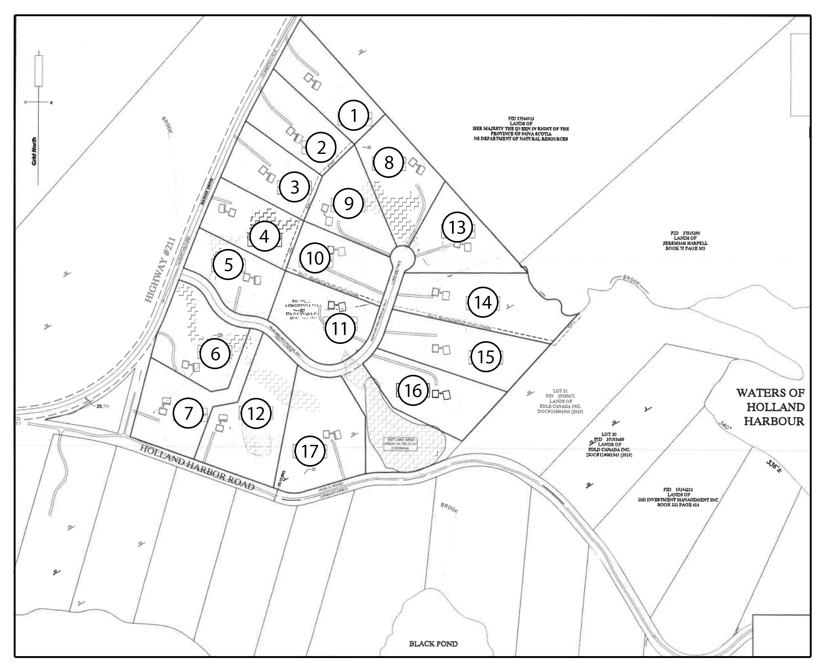 Site plan of the plots